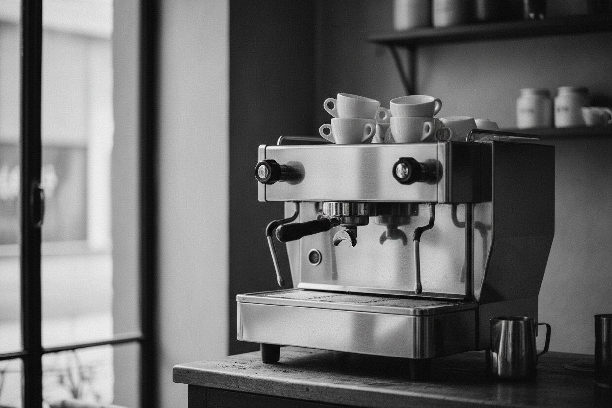 The chrome lever espresso machine