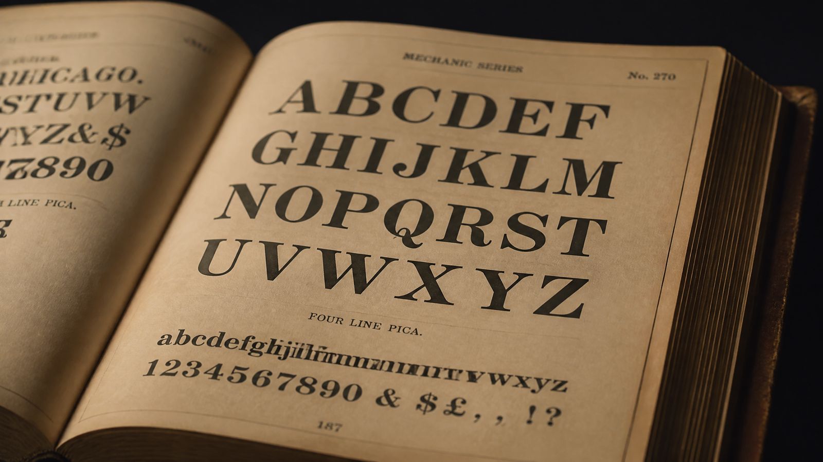 Vintage type specimen book
