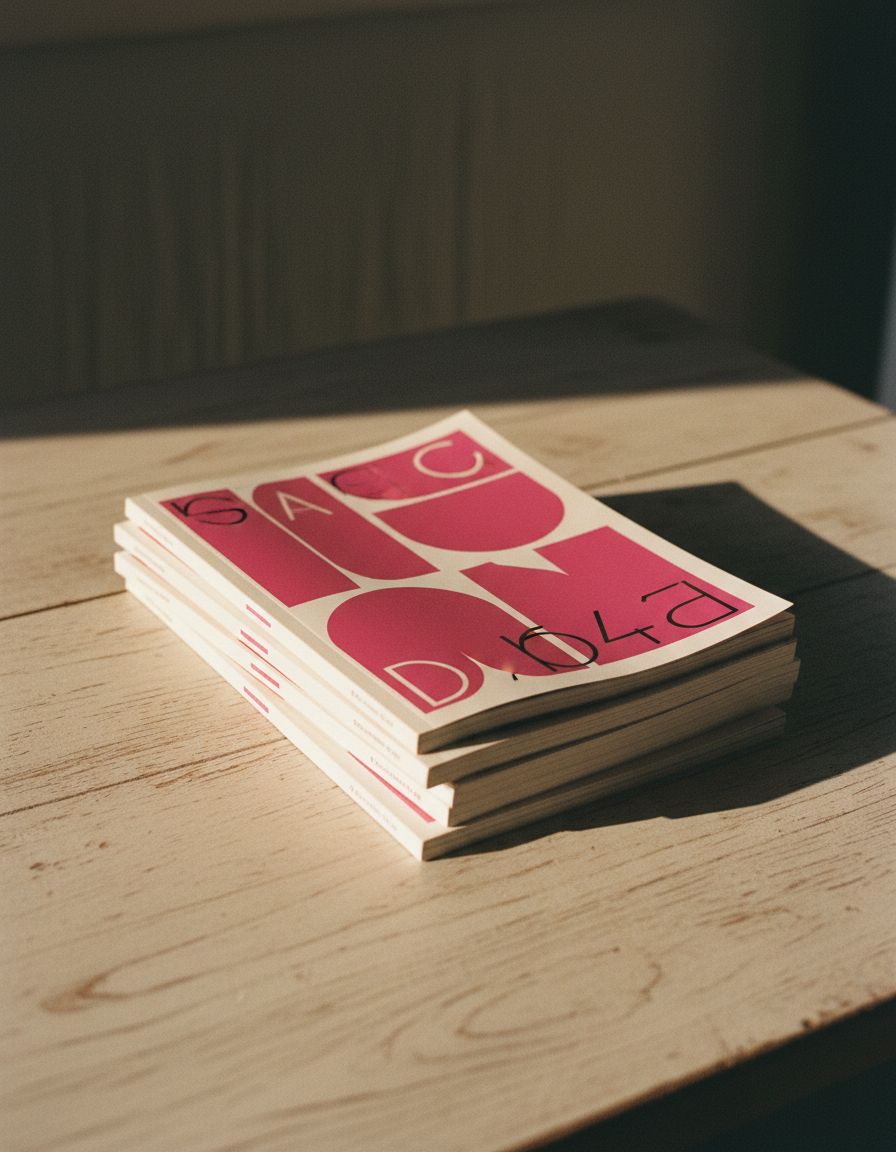 Strata Magazine No. 04 — raspberry color-blocked covers