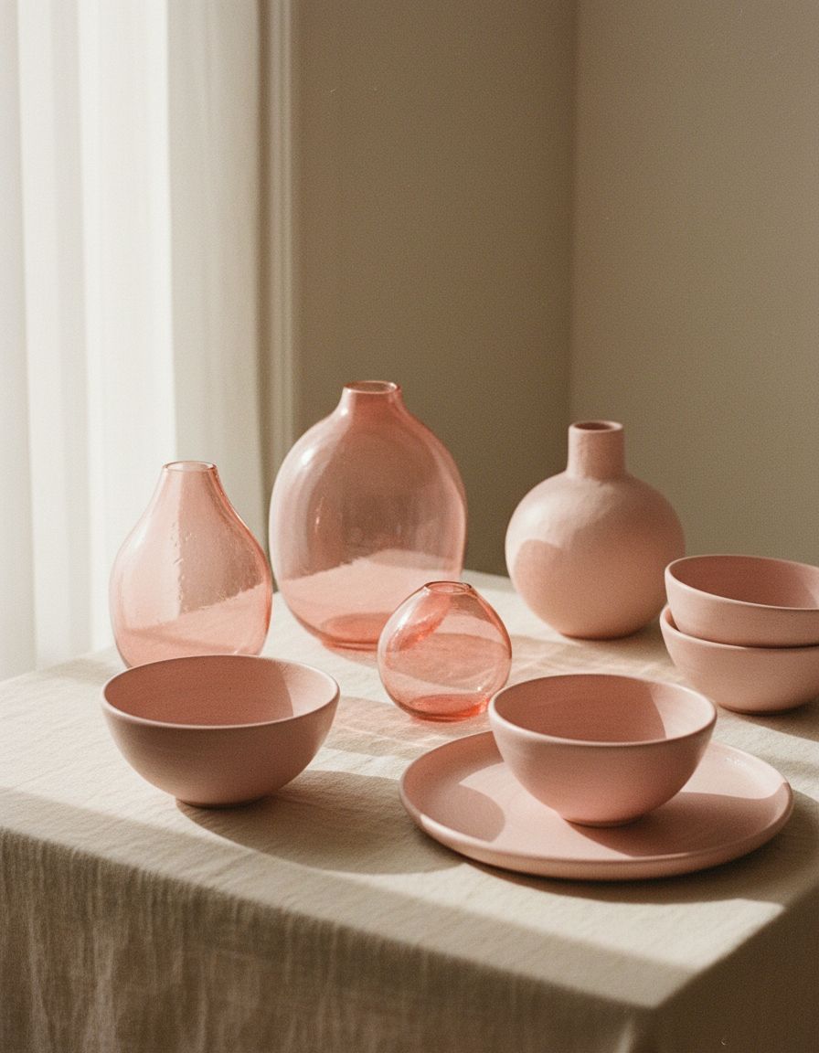 Verre & Terre — blush glass and pale pink ceramics