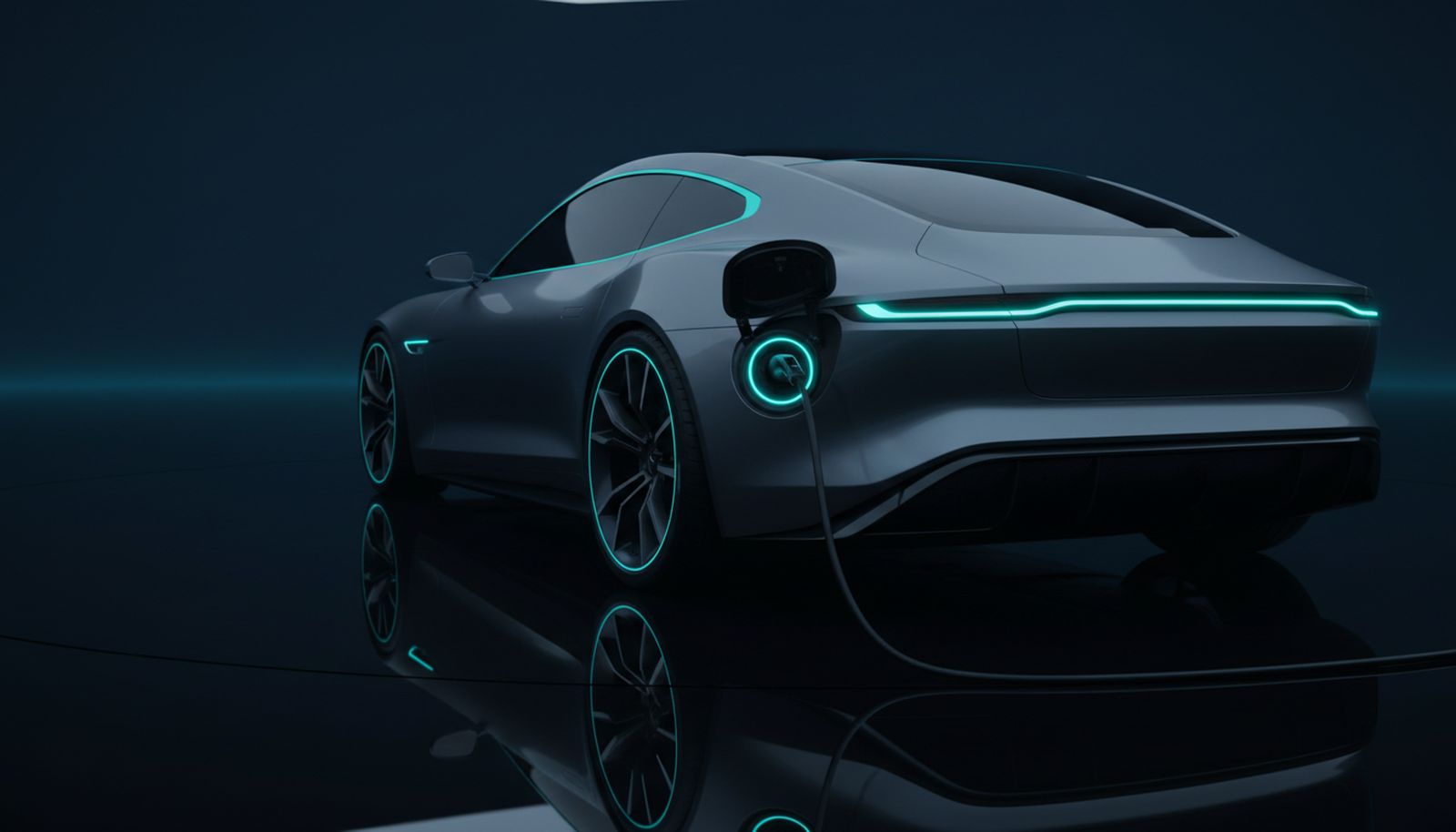 Gauss Vision charging — cyan indicator ring around the port