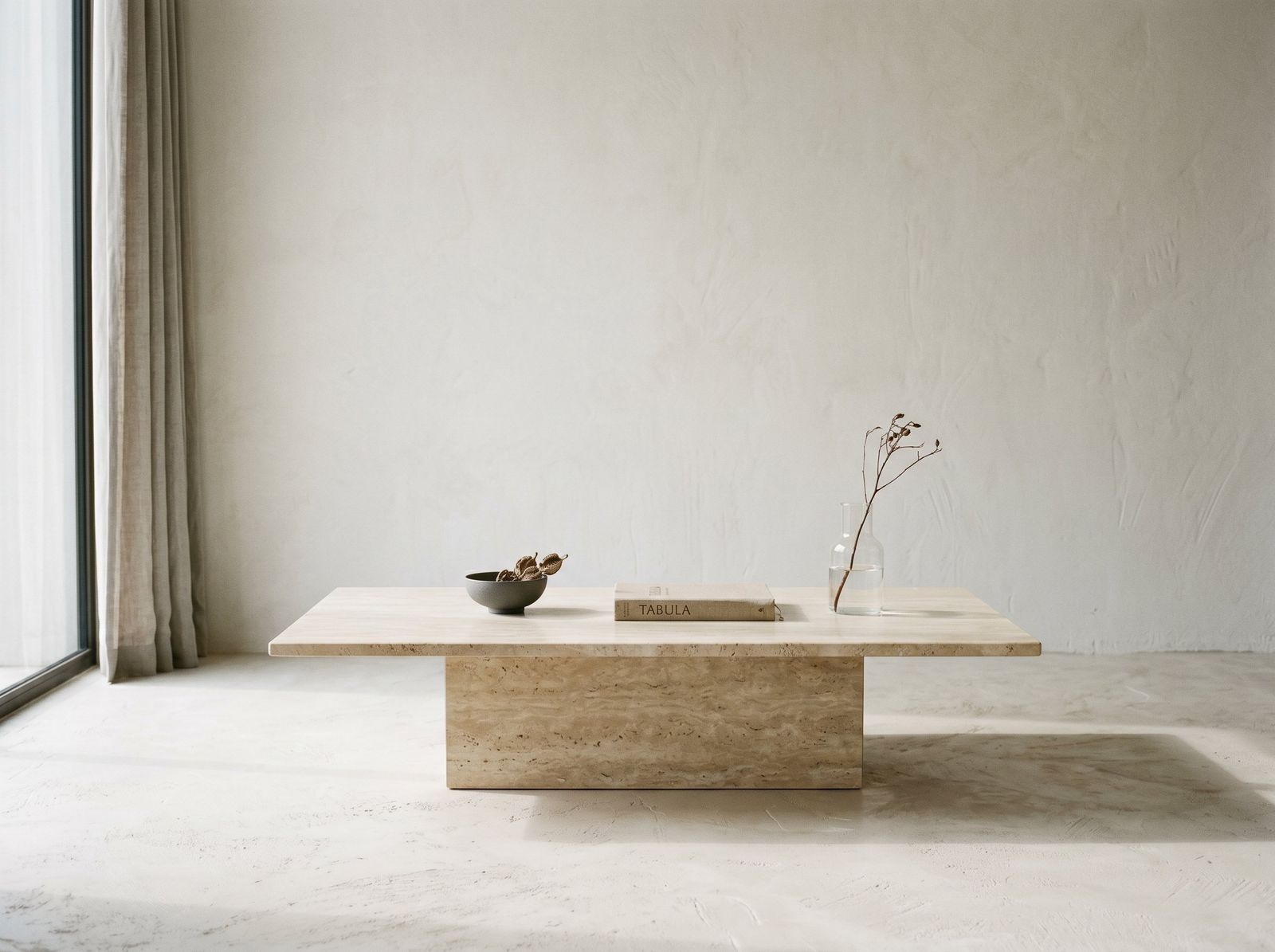 Travertine coffee table