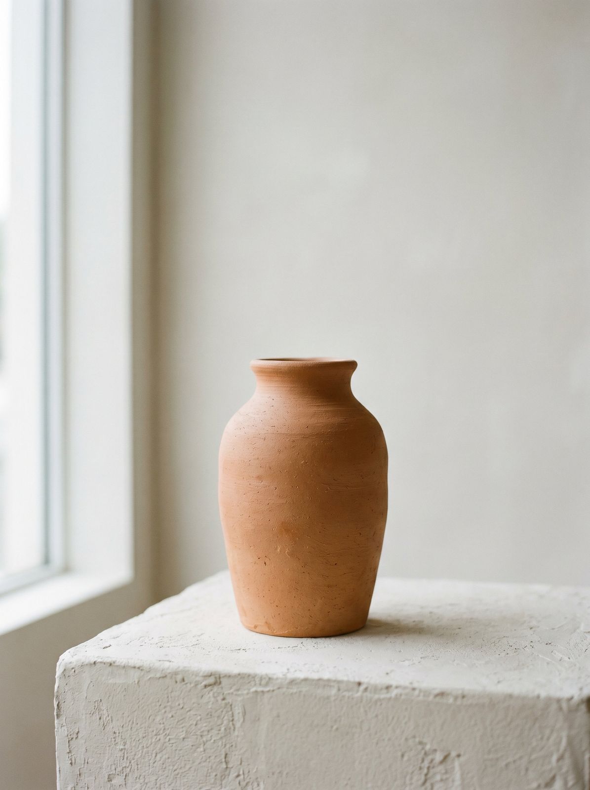 Hand-thrown terracotta vase