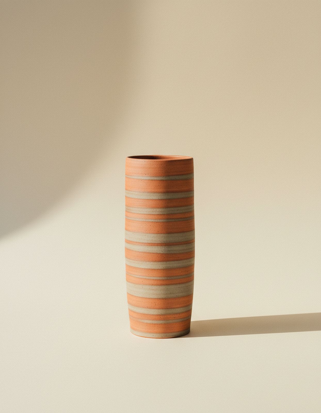 Strata — banded stoneware vase