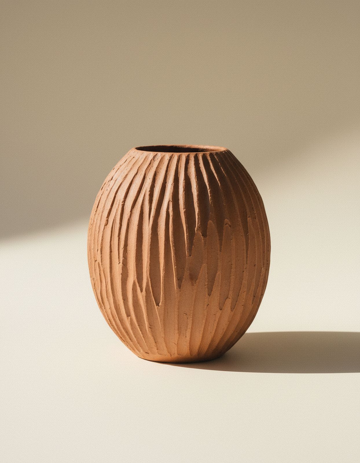 Sillon — carved terracotta jar