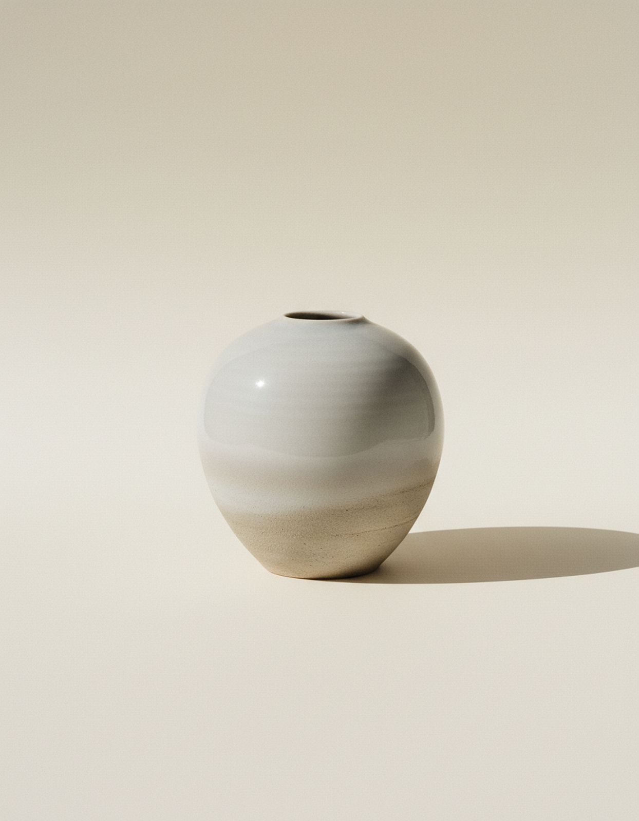 Brume — moon jar with milk glaze
